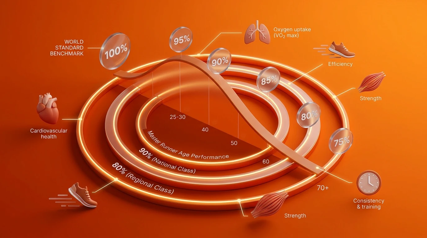 Age grading factors and standards in running illustration