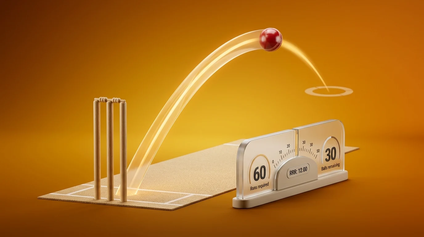 Required run rate chase formula in cricket illustration