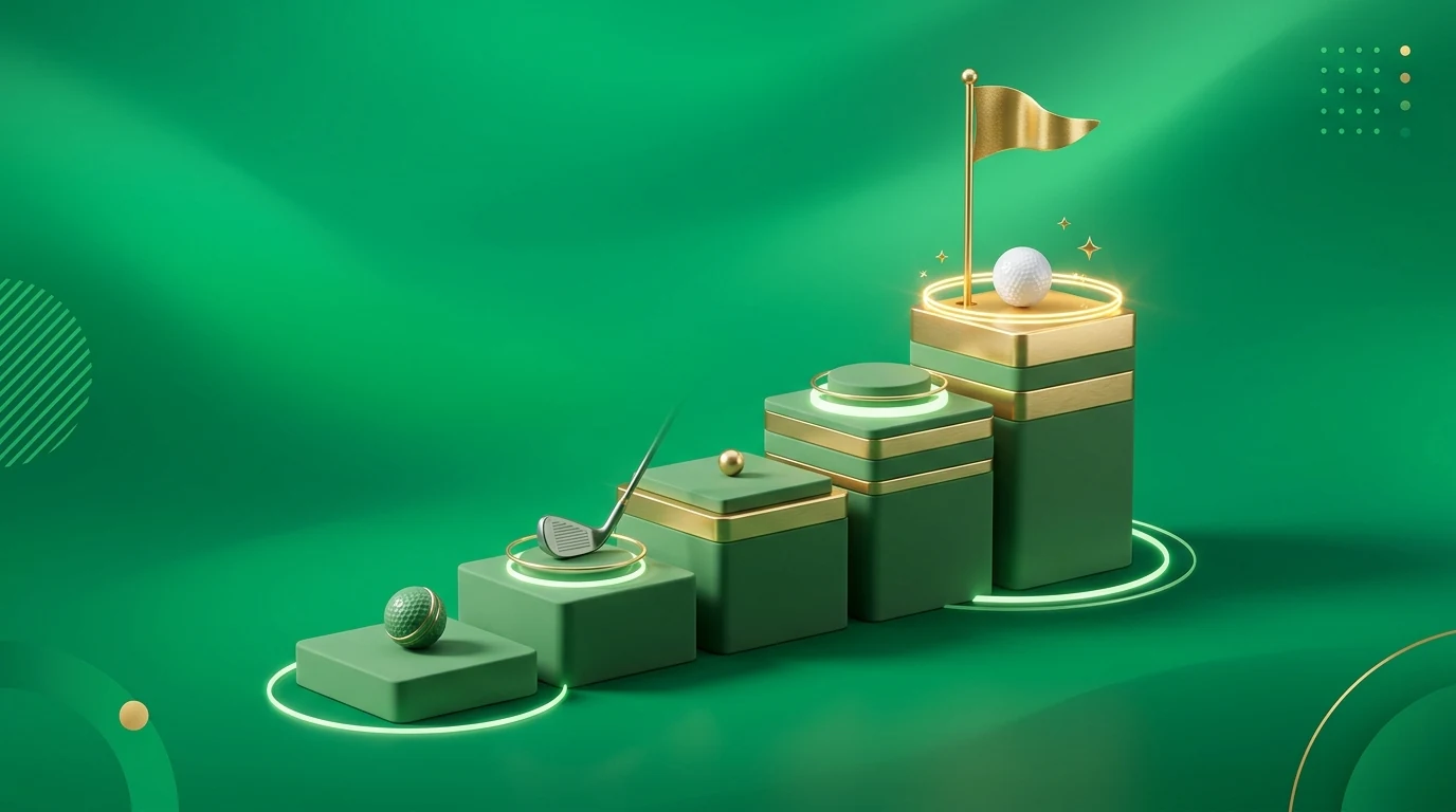 Golf handicap benchmarks and skill levels illustration